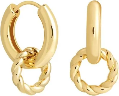 Produktbild von Ohrringe aus Chirurgenstahl mit 14K Gold überzogen, englischer Verschluss, hellgold, 1,8 cm x 1,6 cm
