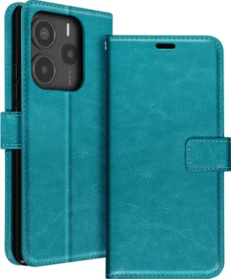 Produktbild von Mayaxess, Brieftaschenhülle für Xiaomi Redmi Note 14 5G mit Handschlaufe, Türkis