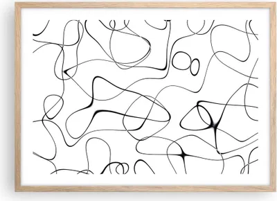 Produktbild von Gerahmtes Poster - Rahmen in heller Eiche - Linie nichts Muster - 70x50 cm - Wand Bild - Wanddeko - Wandbilder - Kunstposter - Wandposter - Bilderrahmen - Bilder - Kunstdruck - P2NAA70x50-5054