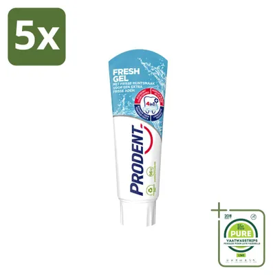 Obrázok produktu pre 5 kusov zubnej pasty Prodent Fresh Gel, 75 ml, veľké balenie