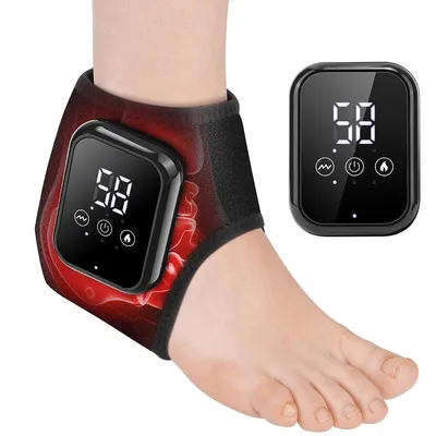 Produktbild von Knöchelmassagegerät, Knöchelheizkissen, 3 Wärmestufen, 3 Vibrationsmodi, zur Knieentspannung, beheizbares Kniekissen, Unisex