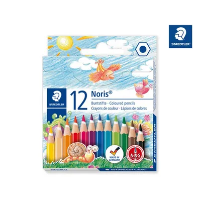 Produktbild von STAEDTLER Noris 144 Buntstifte - Sechskantform - 3 mm - halblang - 12er Kartonetui