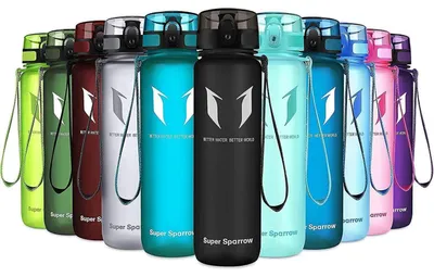 Image de Bouteille d'eau en Tritan, 1000 ml, noire, sans BPA