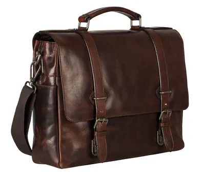 Produktbild von LEONHARD HEYDEN Leder Aktentasche Umhängetasche mit Laptopfach Roma Briefcase 2 Compartments Brown braun