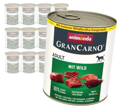 Zdjęcie produktu dla Animonda GranCarno Adult 12x800g Mokra Karma Dla Psa z Dziczyzną