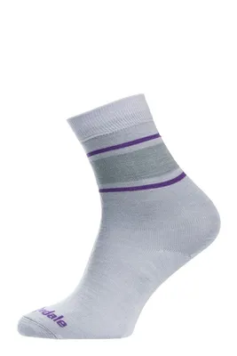 Imagen del producto de Calcetines Bridgedale Everyday Ultralight Merino Performance para mujer, color gris claro y púrpura, talla S (35-37)