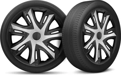 Produktbild von Auto Radkappen Radzierblenden 4er Set passend für alle Stahlfelgen - einstellbarer Sicherungsring - 16 Zoll - Schwarz Silber
