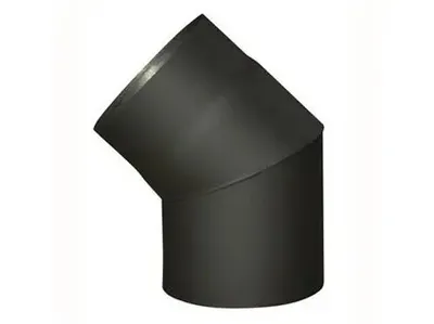 Zdjęcie produktu dla kolanko dymowe 160mm/45d.t.1,5mm CZARNE