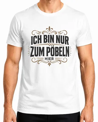 Zdjęcie produktu dla Koszulka męska, biała, rozm. 3XL, z napisem: "Jestem tu tylko po to, żeby się wyśmiewać. Zabawne. Sarkastyczne. Ironiczne."