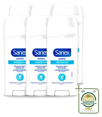 Immagine prodotto di 6 deodoranti stick Sanex Dermo Protector - 65 ml - Confezione da 6 pezzi