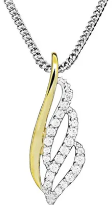 Productafbeelding van Zilveren ketting met kubische zirkonia, model SC568 (ketting, hanger)