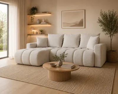 Obrázek produktu pro FurMeb24 Rohová pohovka s rozkládací funkcí a úložným prostorem GIULIO L 235 cm × 150 cm × 85 cm Látka QUELLE 01