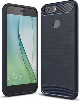 Produktbild von Huawei Nova 2 Plus TPU Case Carbon Fiber Optik Brushed Schutz Hülle Blau