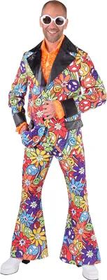 Produktbild von M217226-L smile bunt Herren Hippie Anzug Partyanzug Discoanzug Gr.L