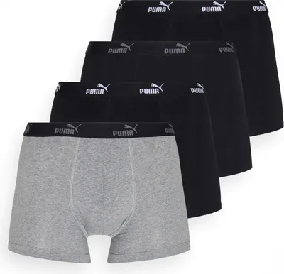 Produktbild von Puma Herren Boxershorts 4 Pack Unterhosen Unterwäsche Short Trunks Schwarz Gr.S