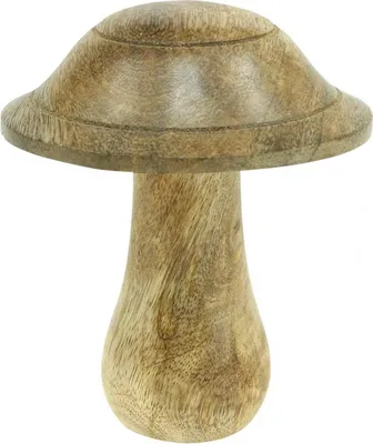 Produktbild von Rustikaler Holzpilz aus Mangoholz für Herbstdeko und Tischdekoration