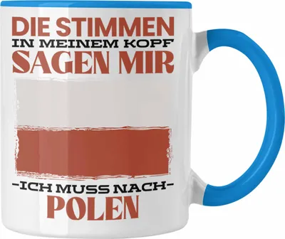 Produktbild von Trendation - Polen Tasse Urlaub Heimat Geschenk Spruch Pole Geschenkidee (Blau)