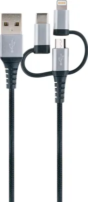 Obrázek produktu pro Schwaiger LKU 100, 1,5 m, USB A, Micro-USB B, USB 2.0, 0,48 Gbit/s, Černá, Stříbrná