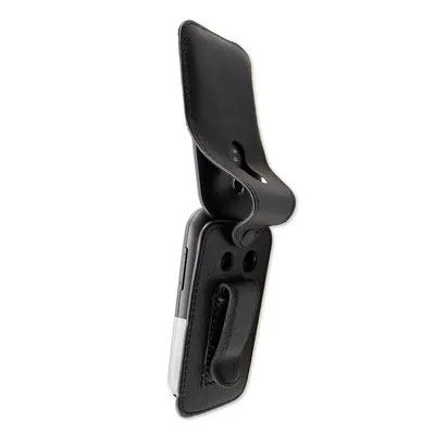 Produktbild von caseroxx Ledertasche mit Gürtelclip kompatibel mit Doro 2404 aus Echtleder, Tasche mit Gürtelclip und Sichtfenster