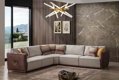 Produktbild von Luxus Ecksofa Sofas L-Form Großes Sofa Eck Wohnzimmer Polyester Modern Stoff Neu