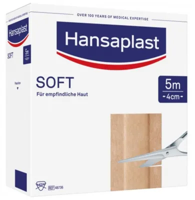 Produktbild von Hansaplast Soft-Pflaster,4cm,5m/RO Hansaplast, 4 cm