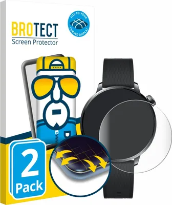Produktbild von 2x BROTECT Fullscreen Schutzfolie für OnePlus Watch 3 (43 mm) Displayschutz Folie Fullcover Klar Transparent
