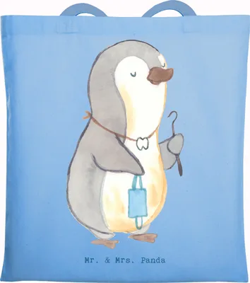 Produktbild von Mr. & Mrs. Panda Jutebeutel Zahnmedizinischer Fachangestellter Herz - Sky Blue - Geschenk, Tasche, Tragetasche, Uni, umhängebeutel, Beutel, Tote Bag