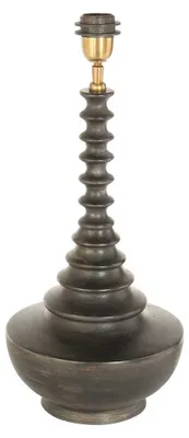 Image de Lampe de table - noir - Bois - bois - Ø 27cm - E27 - 3677ZW - Anne Lighting