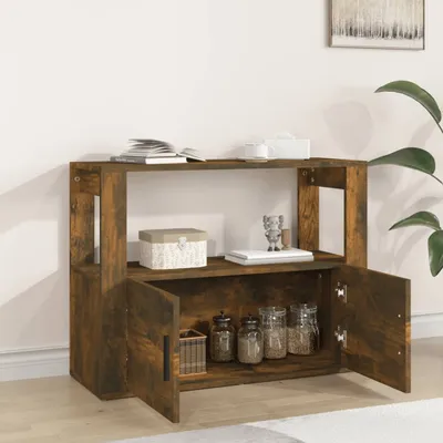 Produktbild von "2026 Aktion"Sideboard - praktischem Design - Wohnzimmerschrank - Kommde für Flur - Räuchereiche 80x30x60 cm Holzwerkstoff DEMöbel 7798737