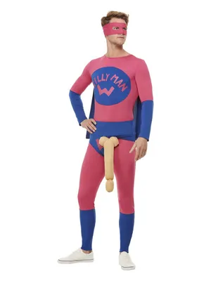 Produktbild von Superheld Willyman Heer Roze-Blauw Kostuum L