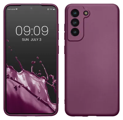 Produktbild von kwmobile Case kompatibel mit Samsung Galaxy S21 FE Hülle - Schutzhülle aus Silikon metallisch schimmernd - Handyhülle Metallic Lavendel