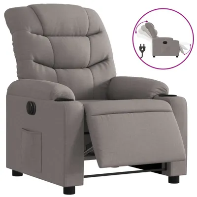 Image de vidaXL Fauteuil relax électrique Tissu Taupe