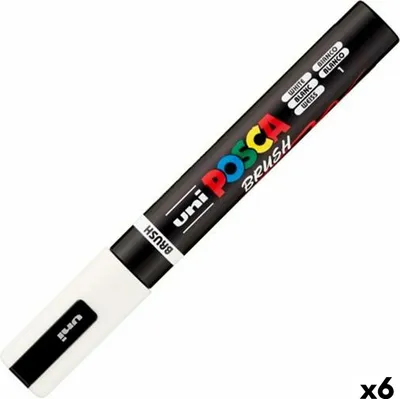 Zdjęcie produktu dla Marker BRUSH POSCA PC-5BR biały (6 sztuk)