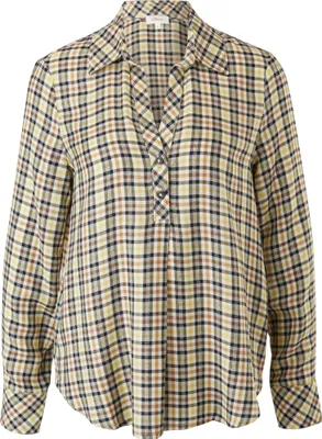 Produktbild von 28363 S. Oliver, , Damen Bluse Hemd Shirt Tunika, Jersey, schwarz gelb kariert, 40