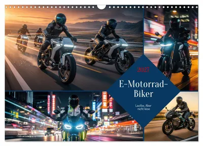 Produktbild von E-Motorrad-Biker (Wandkalender 2027 DIN A3 quer), CALVENDO Monatskalender