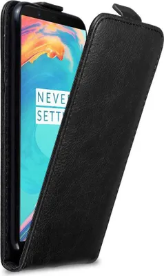 Obrázek produktu pro Cadorabo pouzdro pro OnePlus 5T Ochranný kryt v černé barvě Flipové pouzdro Kryt na mobilní telefon