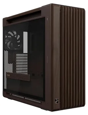Produktbild von ASUS ProArt PA602 Wood Edition Retro Brown E-ATX-Gehäuse aus gehärtetem Glas, braun