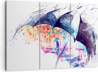 Produktbild von Bild auf Leinwand - Leinwandbild - Regenschirm Regen Regentropfen nass - 105x70cm - Wand Bild - Wanddeko - Leinwanddruck - Bilder - Kunstdruck - Leinwand bilder - Wandkunst - CE105x70-3063