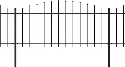 Obrázok produktu pre vidaXL Záhradný plot s hrotom z ocele 1603,5 x 75 cm čierny