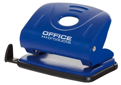 Zdjęcie produktu dla Dziurkacz, OFFICE PRODUCTS, dziurkuje do 25 kartek, metalowy, niebieski