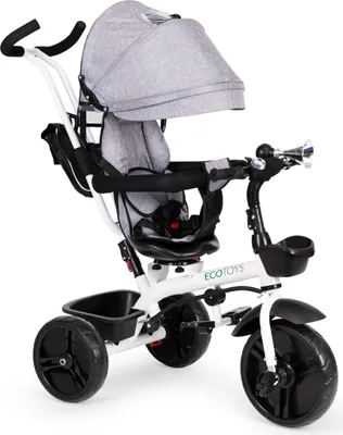 Produktbild von Drehbares Dreirad 360° Grau mit Verdeck