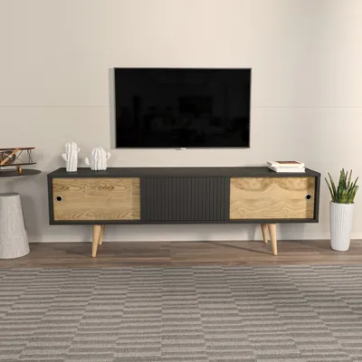 Immagine prodotto di Skye Decor, Ecrin - Antracite, Rovere, Mobile TV, Antracite, 100% PANNELLI DI PARTICELLE RIVESTITI IN MELAMMINA, 160 x 34,5 x 45 cm