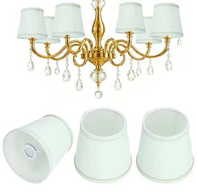3er Set Stoff-Lampenschirme, E14, 15x14x11cm, für Kronleuchter