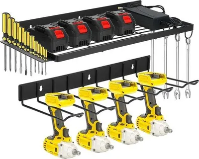 Productafbeelding van Elektrische gereedschapshouders voor wandmontage - Organizer voor accuschuurmachines en schroevendraaiers - Boormachines voor gebruik met twee handen - Gereedschapshouders voor wandmontage - Gereedschapskast voor de garage - Organizer voor accuschuurmachines en schroevendraaiers