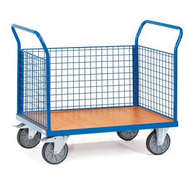 Produktbild von Fetra Dreiwandwagen 500 kg Ladefläche L x B 850 x 500 mm Drahtgitterwände
