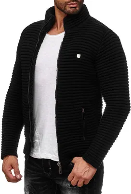 Produktbild von Red Bridge Herren PREMIUM RB Strickjacke Übergangsjacke Jacke Sweat Schwarz