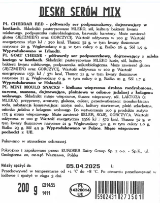 Immagine prodotto di Tagliere di formaggi misti europei 200 g