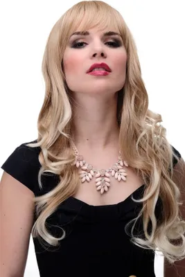 Produktbild von WIG ME UP Wellige lange Perücke mit Pony Blond Erdbeerblond-Platinblond-Mix 285-27T613
