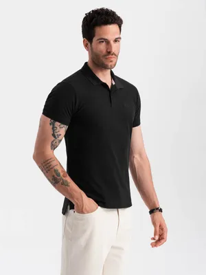Produktbild von Ombre Clothing Herren-T-Shirt mit Kragen Venolas schwarz 3XL