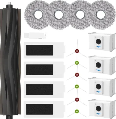 Produktbild von 20 Stück Zubehör für Ecovacs Deebot T20 Omni / T20e Omni / T20 Max/ T20 Pro Saugroboter,1 Hauptbürsten, 4 Wischtücher, 4 Hepa Filter, 4 Staubbeutel, 6 Seitenbürsten, Zubehörset für Ecovacs T20 Omni